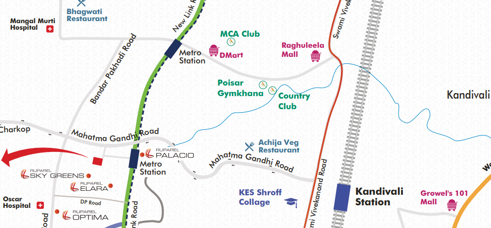 Ruparel Mumbai One Kandivali West Location Map